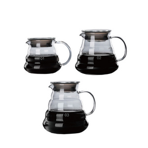 High-temperature Resistant Glass 600ML Coffee Pot Barista Coffee Maker Pour Over Coffee Server Tea Percolators With Filter