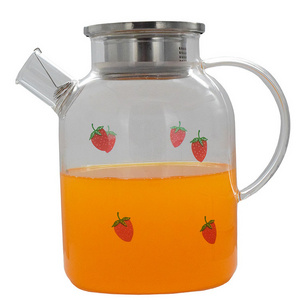 High borosilicate glass cold kettle household large capacity cold kettle high temperature explosion-proof teapot strawberry pot