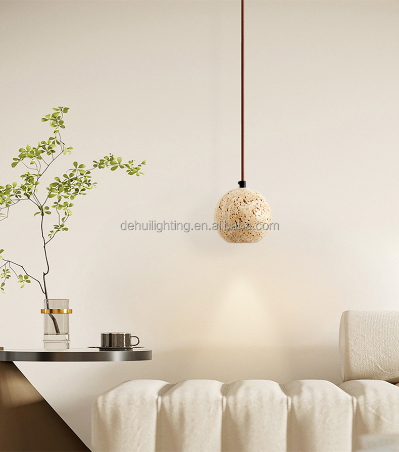 Chandelier Interior Decor Yellow Travertine Small Chandelier Nordic Modern LED Hanging Lighting Hallway Bedroom Chandelier