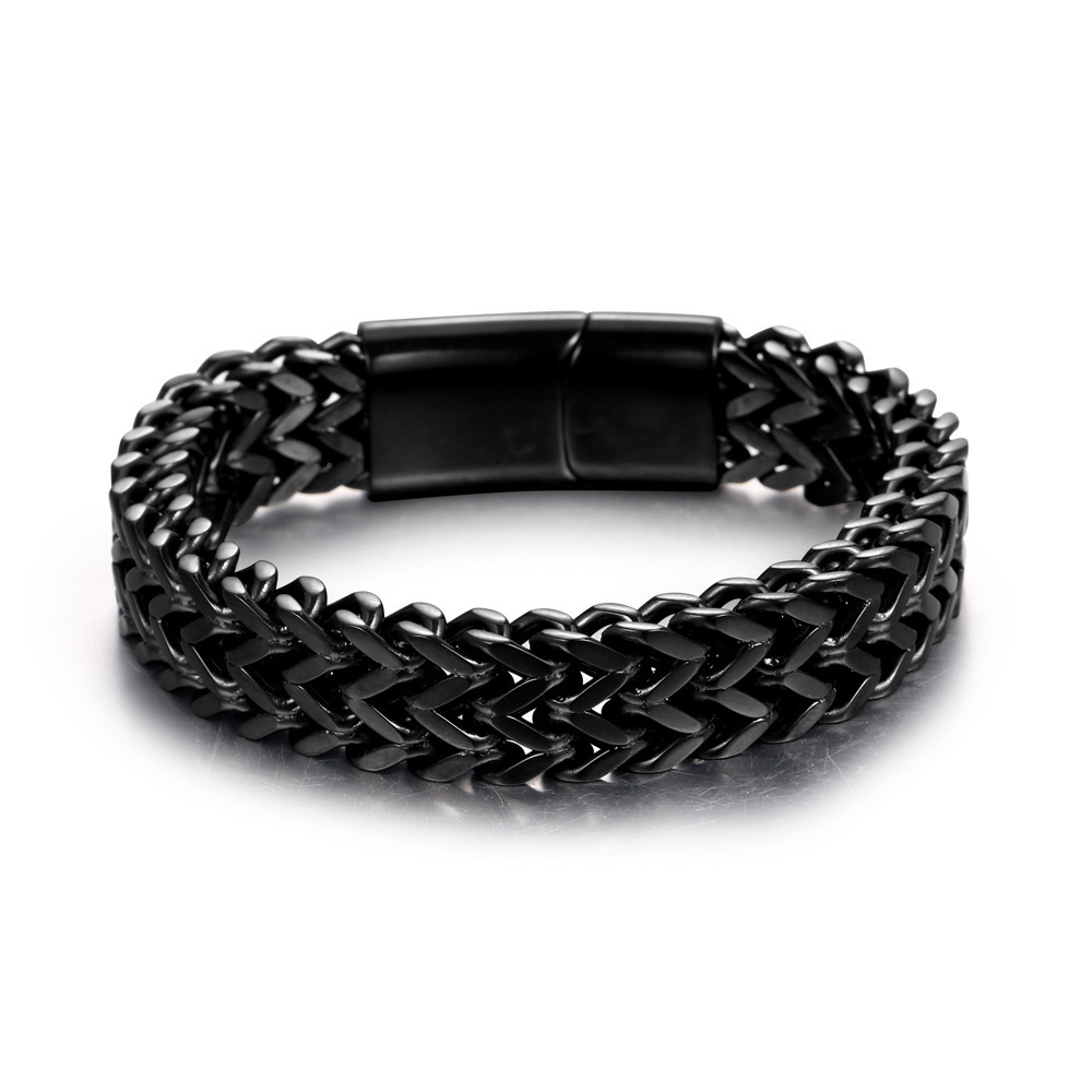 Wholesale fashion jewelry men knitted bracelet stainless steel gold plated men bracelet for men