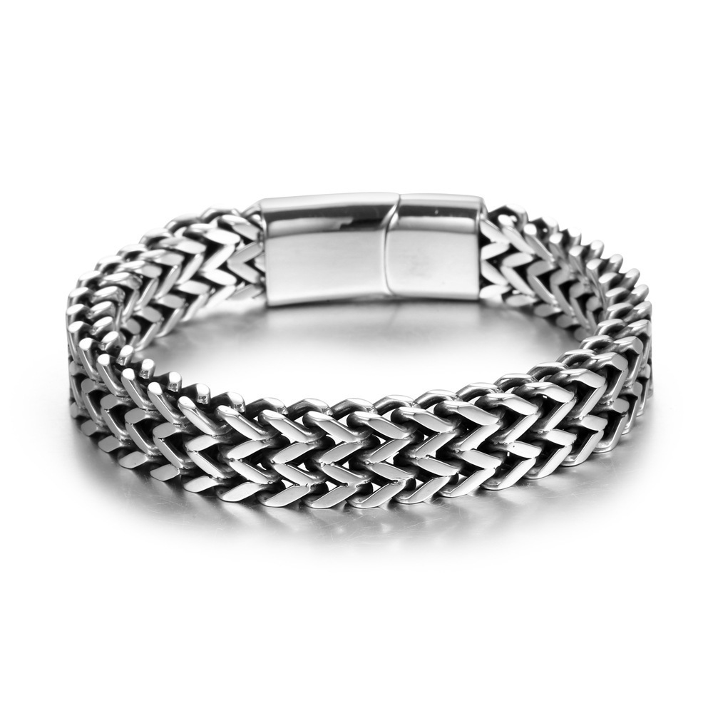 Wholesale fashion jewelry men knitted bracelet stainless steel gold plated men bracelet for men