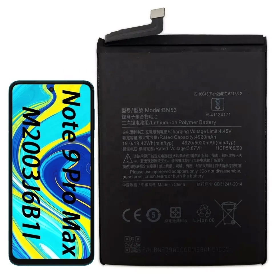 BN53 Battery For Redmi Note 9 Pro 4G 10 Pro Max Dual Mobile Phone