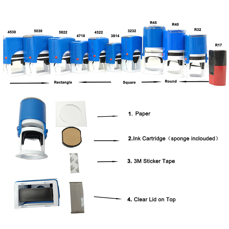 Manufacturer Stamps Custom Automatic Personal Office Logo Personalized Self Inking Rubber Stamp