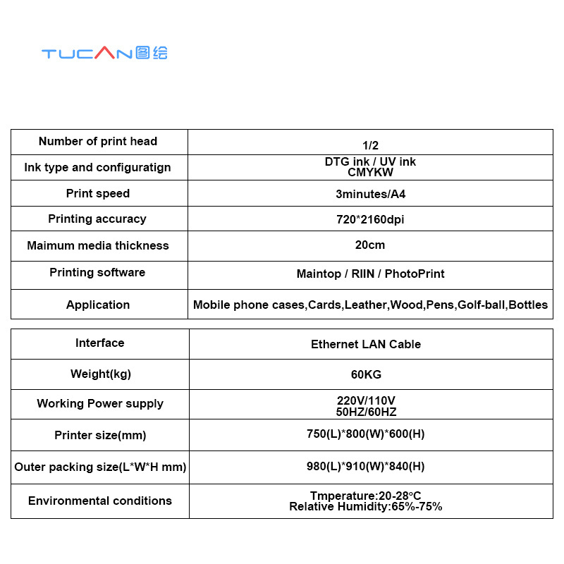 Tucan A3 UV flatbed printer 3360 size printing machines digital inkjet uv dtf printer eco solvent printer