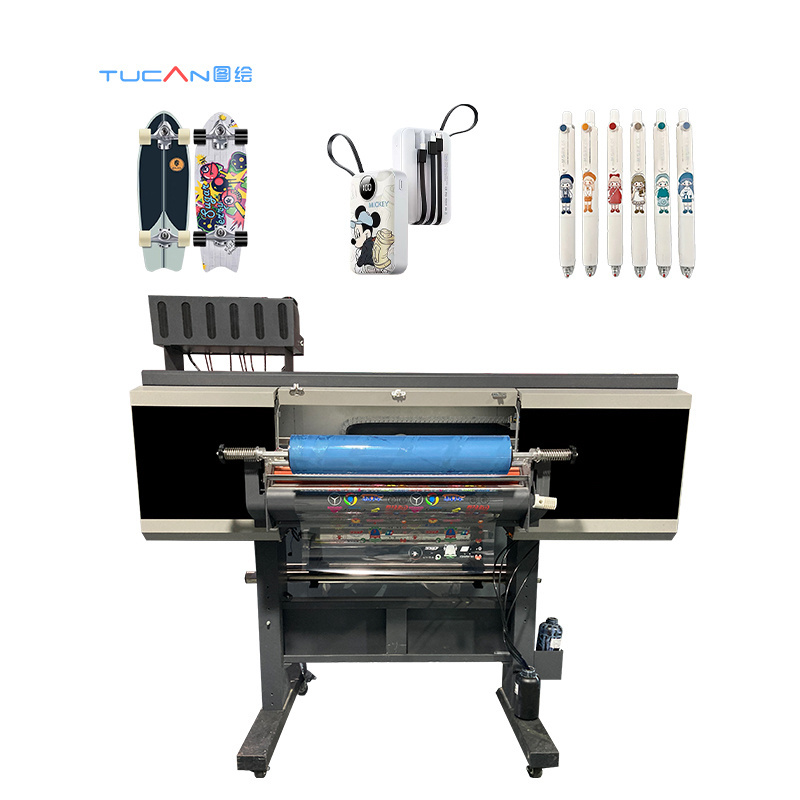 30cm 60cm XP600 i3200 led dtf uv printer cup wrap sticker transfer printing machine with laminator for phone case UV DTF printer