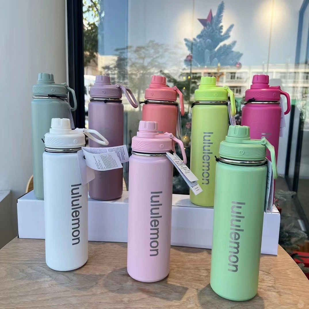 Outdoor Sports Kettle 710M Students Insulated Cold Water Cup Water Bottle Lululemonl Double -layer Stainless Steel Minimalist