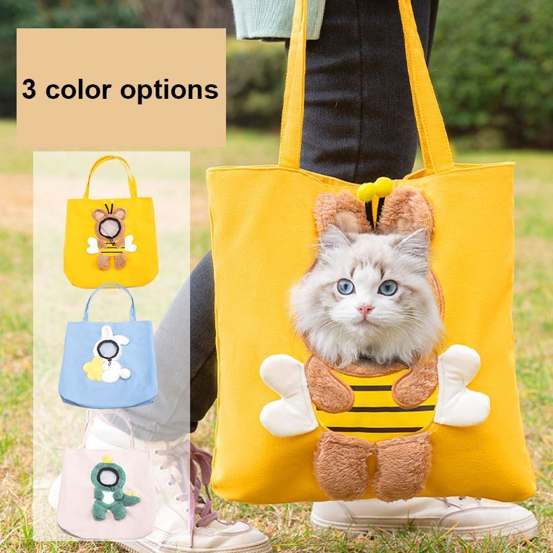 JSTC Outwardly small lion shape shoulder bag cat and dog small pet canvas outdoor handbag pet bag