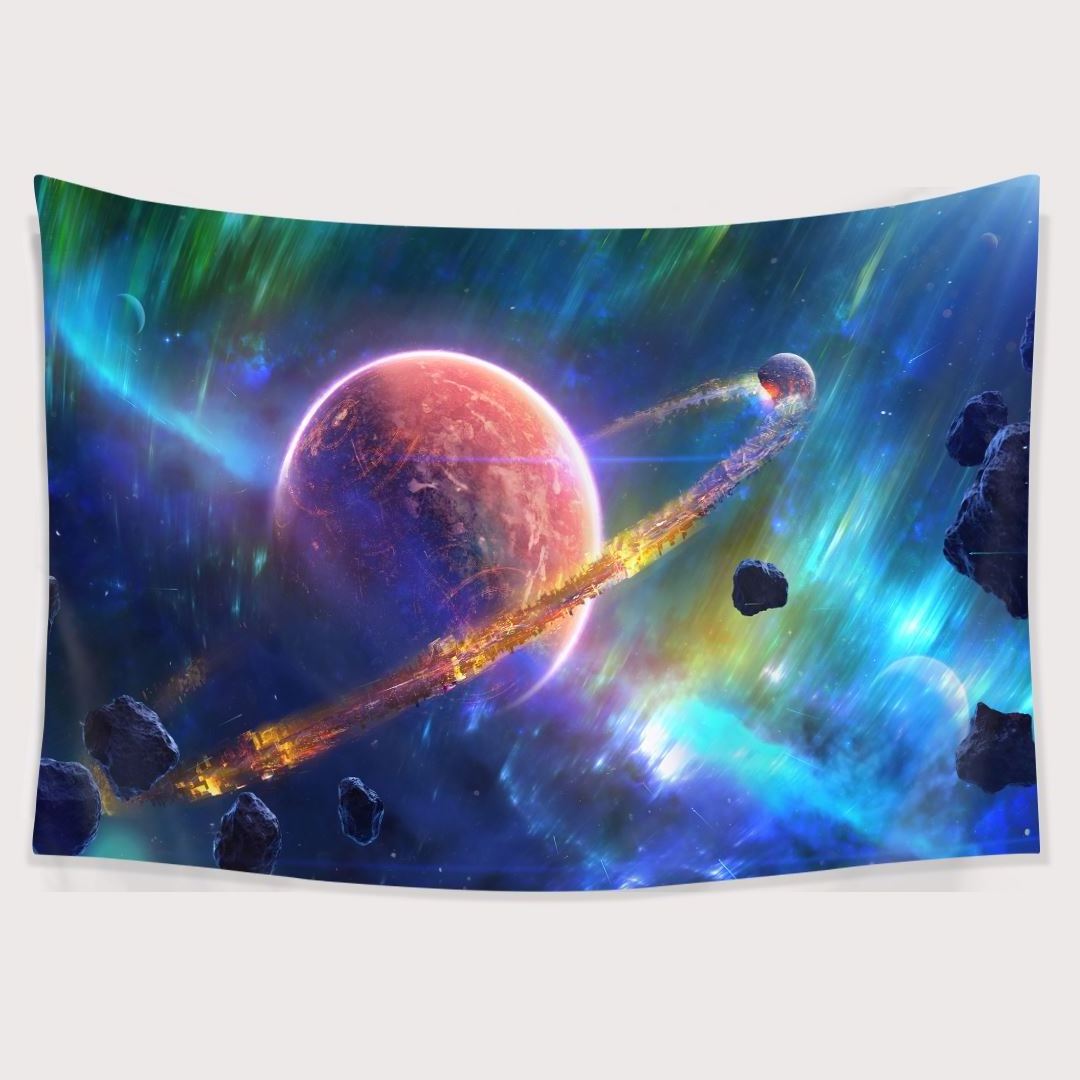 Space Psychedelic Wall Art Hanging Tapestry Hippie Beach Towel Bedroom Wall Tapestry Home Dorm Decor