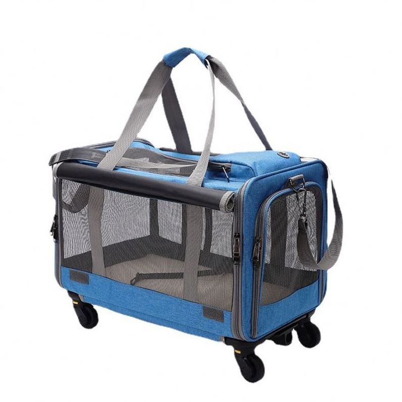 IFLT Oem Wholesale Airline Approved Trolley Detachable Portable Travel Dog Cat Pet Carrier With Wheels