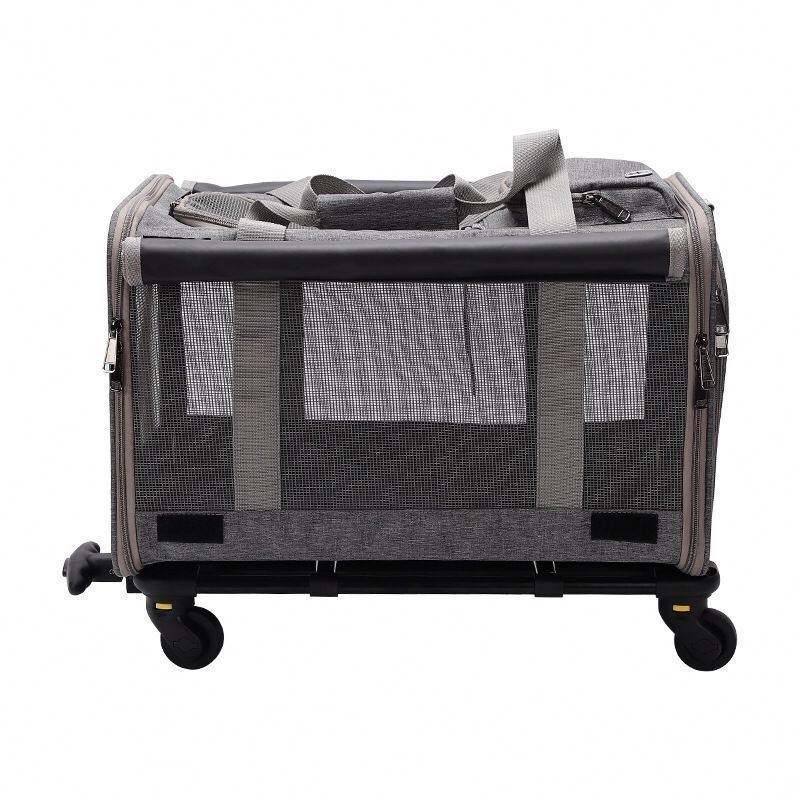 IFLT Oem Wholesale Airline Approved Trolley Detachable Portable Travel Dog Cat Pet Carrier With Wheels