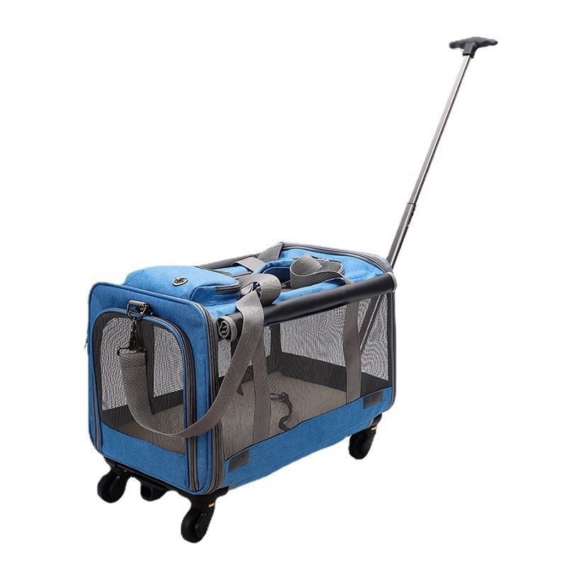 IFLT Oem Wholesale Airline Approved Trolley Detachable Portable Travel Dog Cat Pet Carrier With Wheels