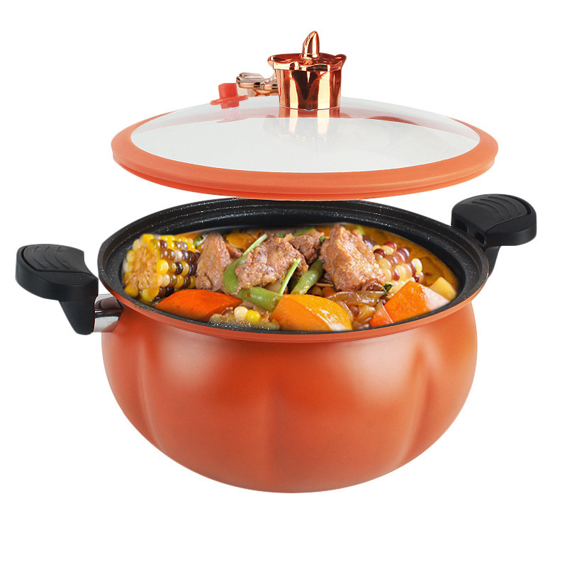 YXHT Home Kitchen Pumpkin Shape Micro Pressure Cooker,8 L Non-Stick Multi-Functional Stewing And Boiling Soup Pot