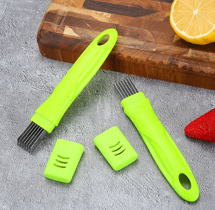 YXHT Kitchen Scallion Cutter Multifunction Vegetable Chopper Stainless Steel Onion Slicer Garlic Crusher Cutter