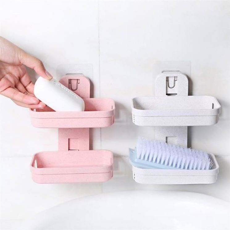 YXHT 2pcs Storage Shelf  Bathroom decoration  Soap Rack shower douche accessories plastic bathroom accessories Soap Holder