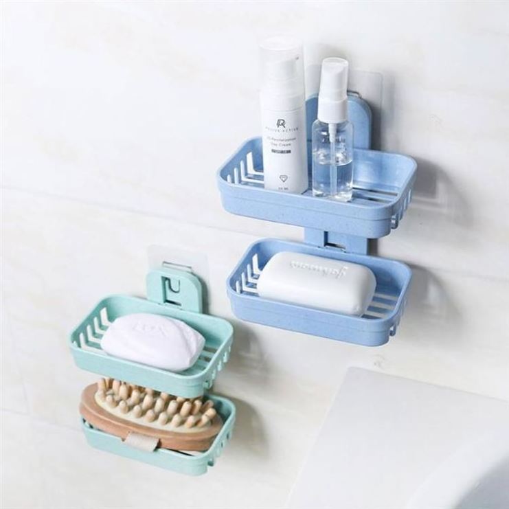 YXHT 2pcs Storage Shelf  Bathroom decoration  Soap Rack shower douche accessories plastic bathroom accessories Soap Holder