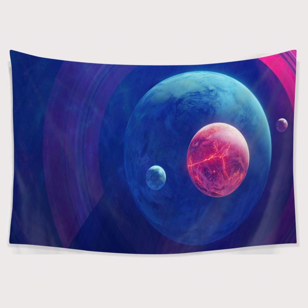 Space Psychedelic Wall Art Hanging Tapestry Hippie Beach Towel Bedroom Wall Tapestry Home Dorm Decor