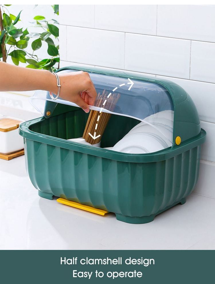 HSFT Freely detachable plastic kitchen organizer dis drying rack dish drainer with cover