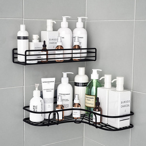 YTJE Bathroom Shelf Shower Wall Mount Shampoo Storage Holder With Suction No Drilling Kitchen Storage Bathroom Accessories