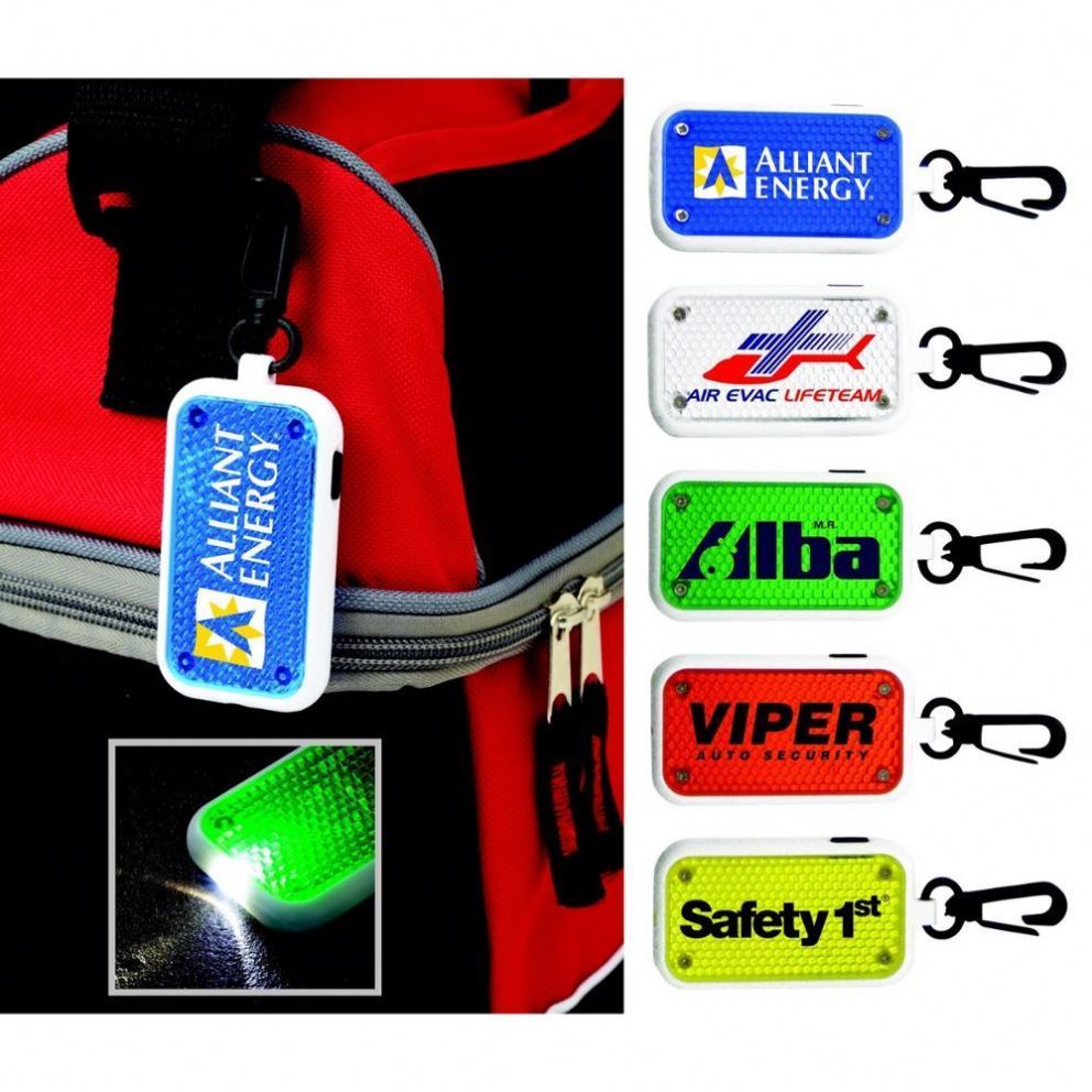 YYPD Safety Rectangular Hanging Led Lights Reflector LED Flashlight With Key Holder Customized Logo Reflector Toys