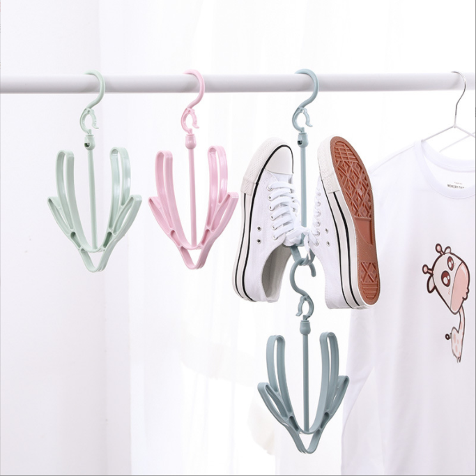 YXHT Plastic Shoe Dryer Hanger drying shoe rack creative double hook outdoor windproof hook storage