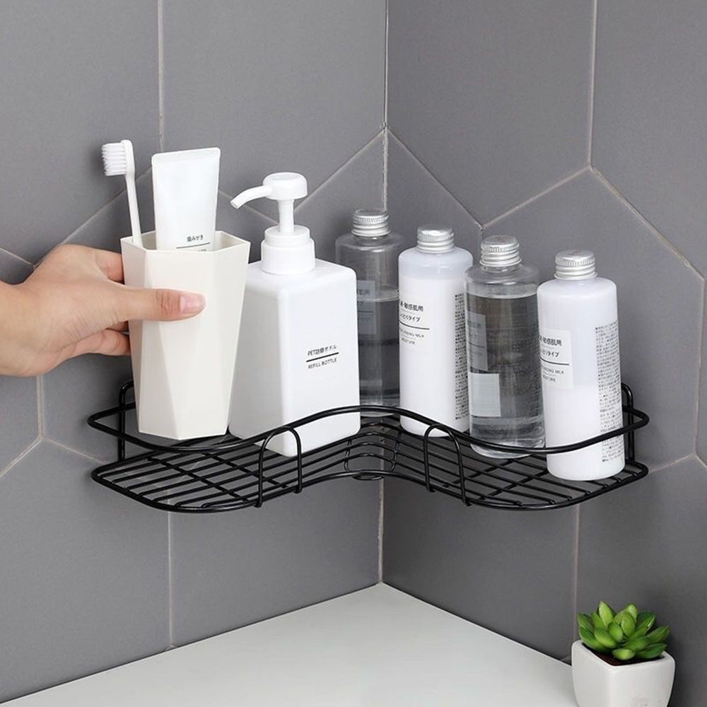 YTJE Bathroom Shelf Shower Wall Mount Shampoo Storage Holder With Suction No Drilling Kitchen Storage Bathroom Accessories