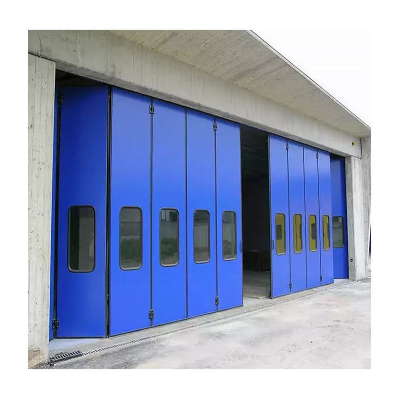 Industrial folding door for warehouse workshop fold gate thermal insulation sliding doors fabric lift door