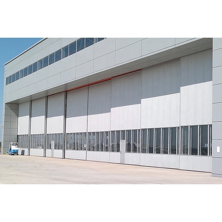 Hangar door automatic Folding Aircraft Warehouse Fireproof Steel Sliding Hangar Industrial Door