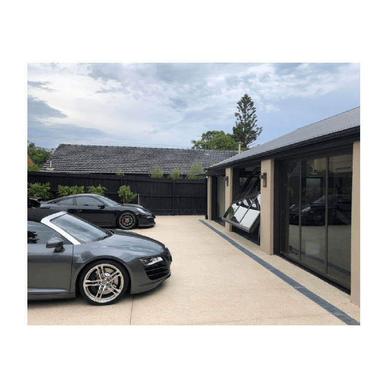 Aluminum glass modern garage door black tinted glass aluminum plexiglass garage door