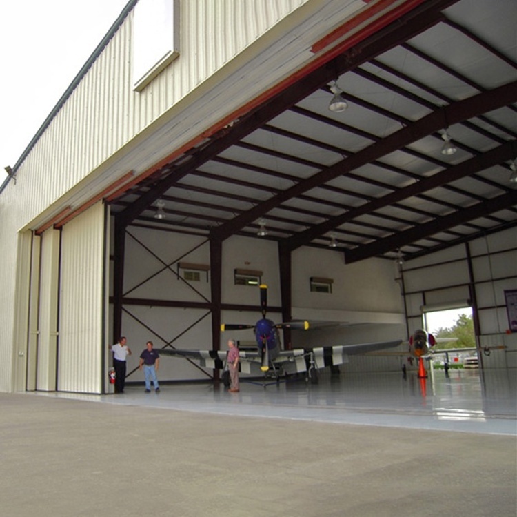 Hangar door automatic Folding Aircraft Warehouse Fireproof Steel Sliding Hangar Industrial Door