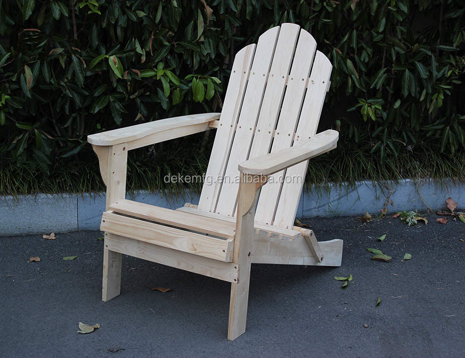 Folding Adirondack Chair Outdoor Patio Furniture Reclining Wood Beach Chair