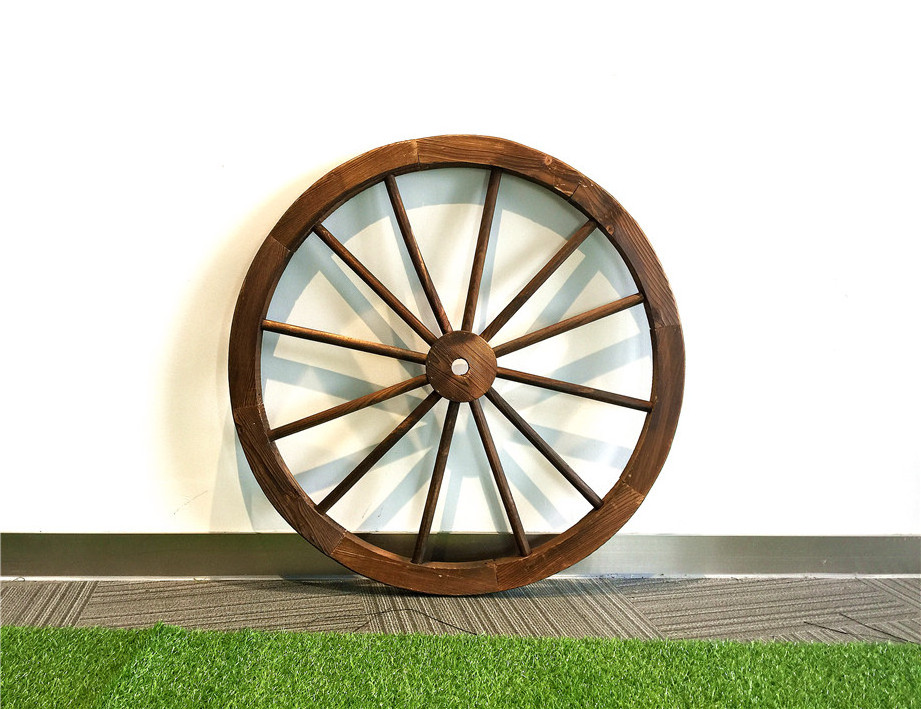 80cm Decorative Wall Accent Old Western Wooden Garden Wagon Wheel Holiday Supplies Home Decoration