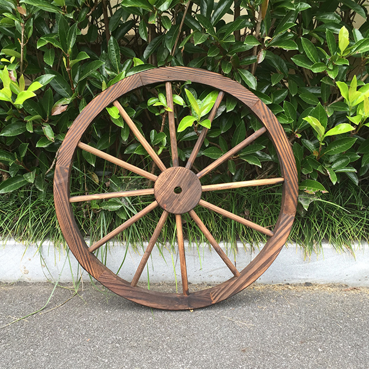 80cm Decorative Wall Accent Old Western Wooden Garden Wagon Wheel Holiday Supplies Home Decoration