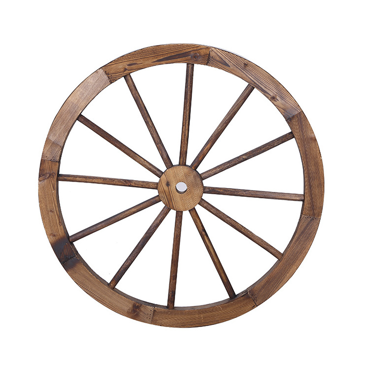 80cm Decorative Wall Accent Old Western Wooden Garden Wagon Wheel Holiday Supplies Home Decoration