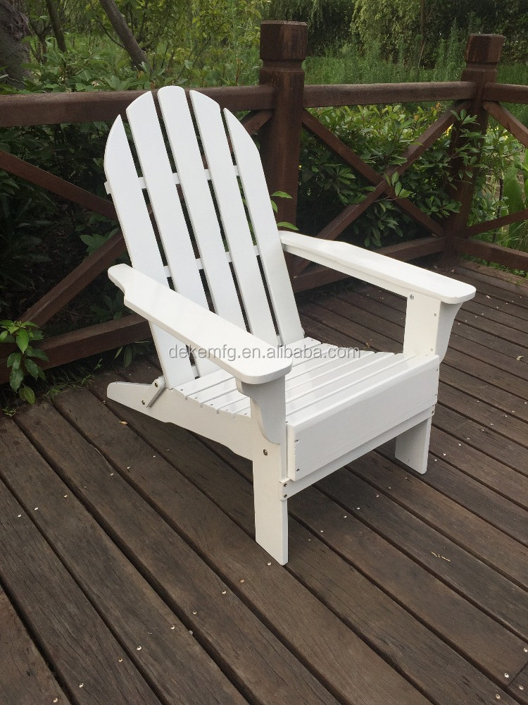 Adirondack Chair Folding Outdoor Furniture White Color Reclining Camping Fishing Beach Wood Garden Chair