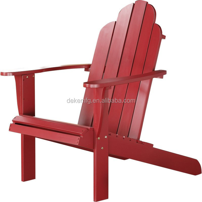 Adirondack Chair Folding Outdoor Furniture Red Color Reclining Beach Wood Garden Chair