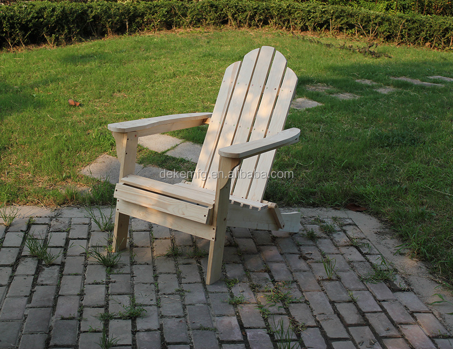 Folding Adirondack Chair Outdoor Patio Furniture Reclining Wood Beach Chair