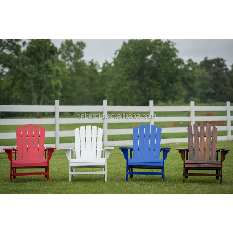 Adirondack Chair Folding Outdoor Furniture Red Color Reclining Beach Wood Garden Chair