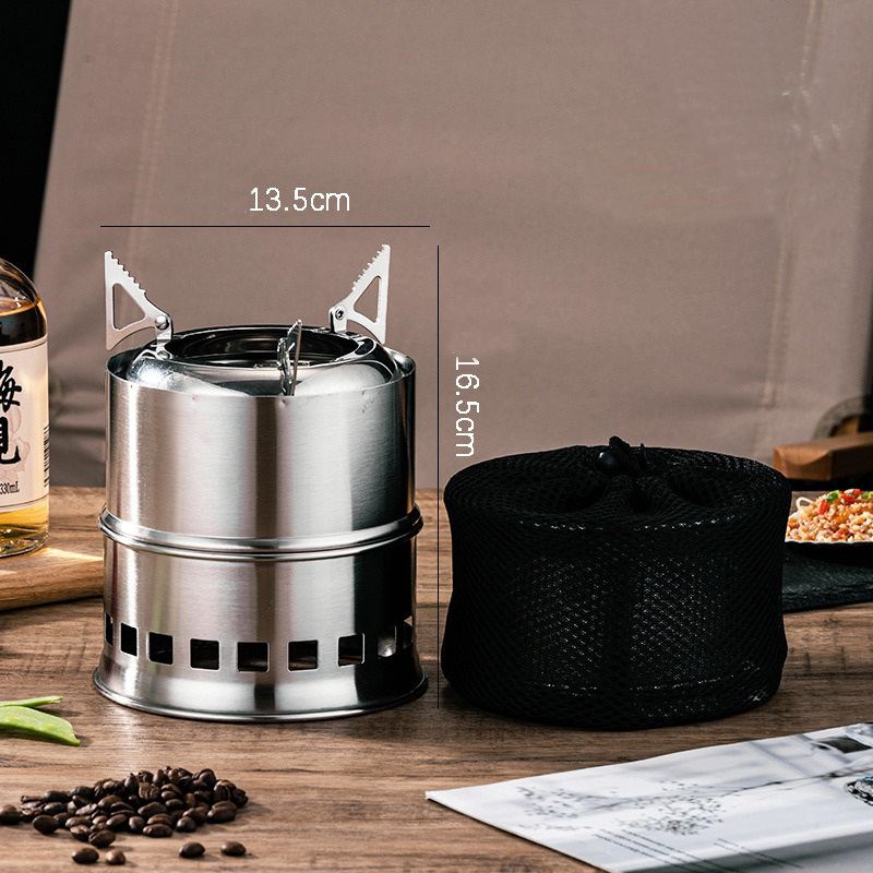 Outdoor Camping Kitchen Backpacking Cookware Accessories Foldable Iron Burner Stove with Easy Storage Mini Brazier Cooker Travel