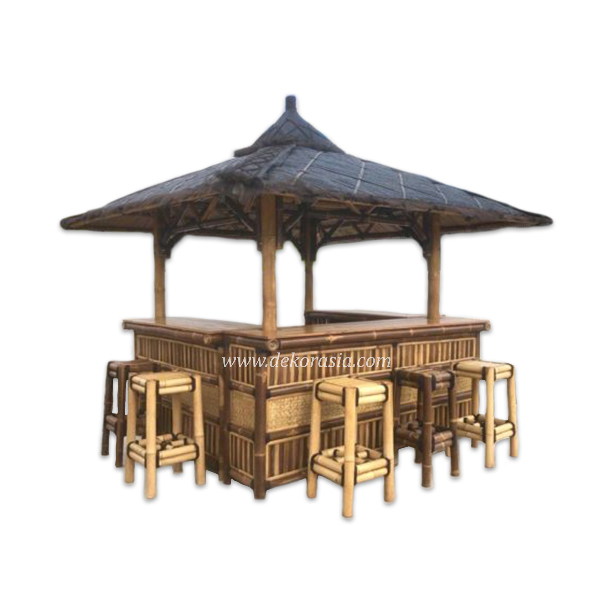 Bamboo Gazebo Bar for Garden Furniture, Bamboo Gazebo Outdoor, Natural Bamboo Gazebo Decorative