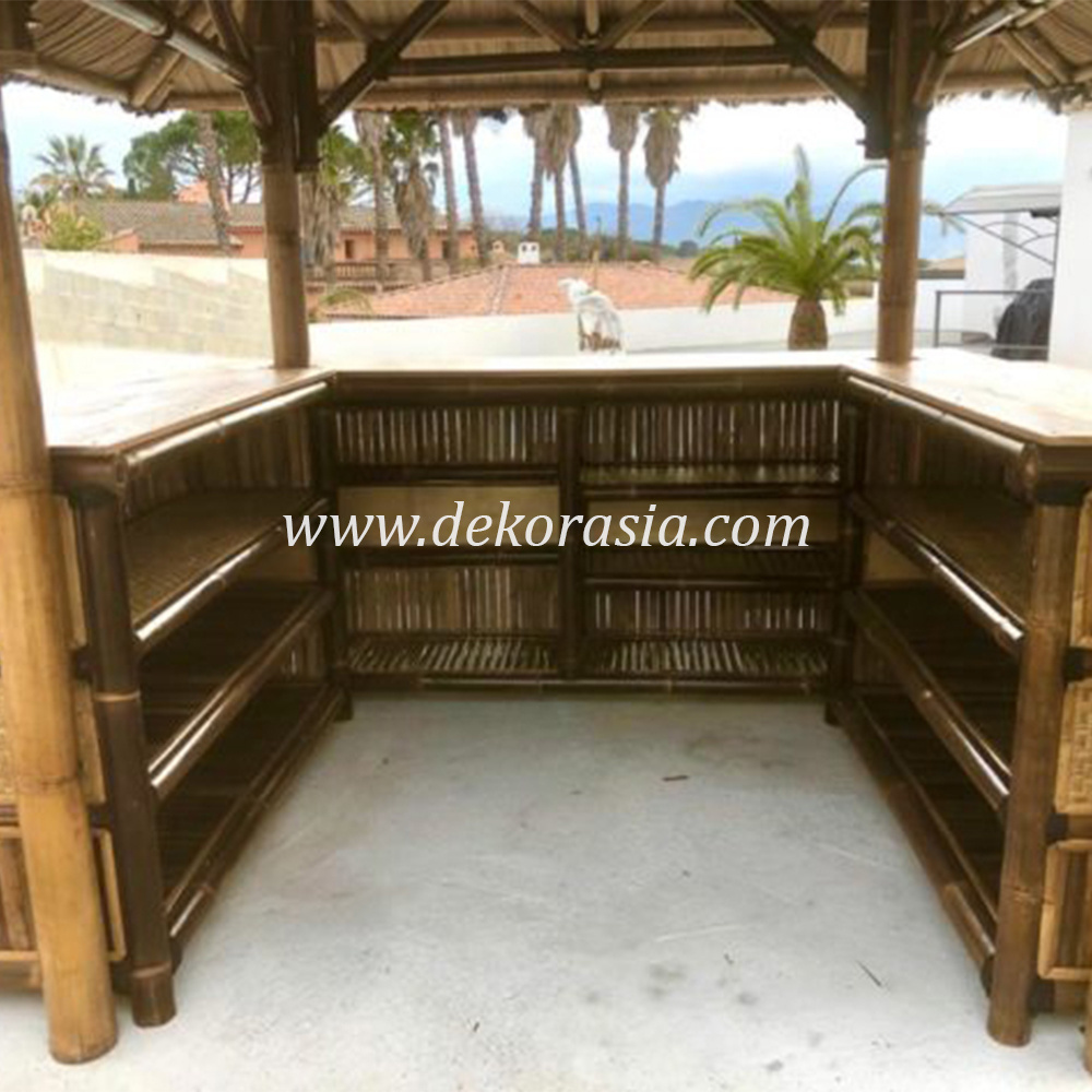 Bamboo Gazebo Bar for Garden Furniture, Bamboo Gazebo Outdoor, Natural Bamboo Gazebo Decorative