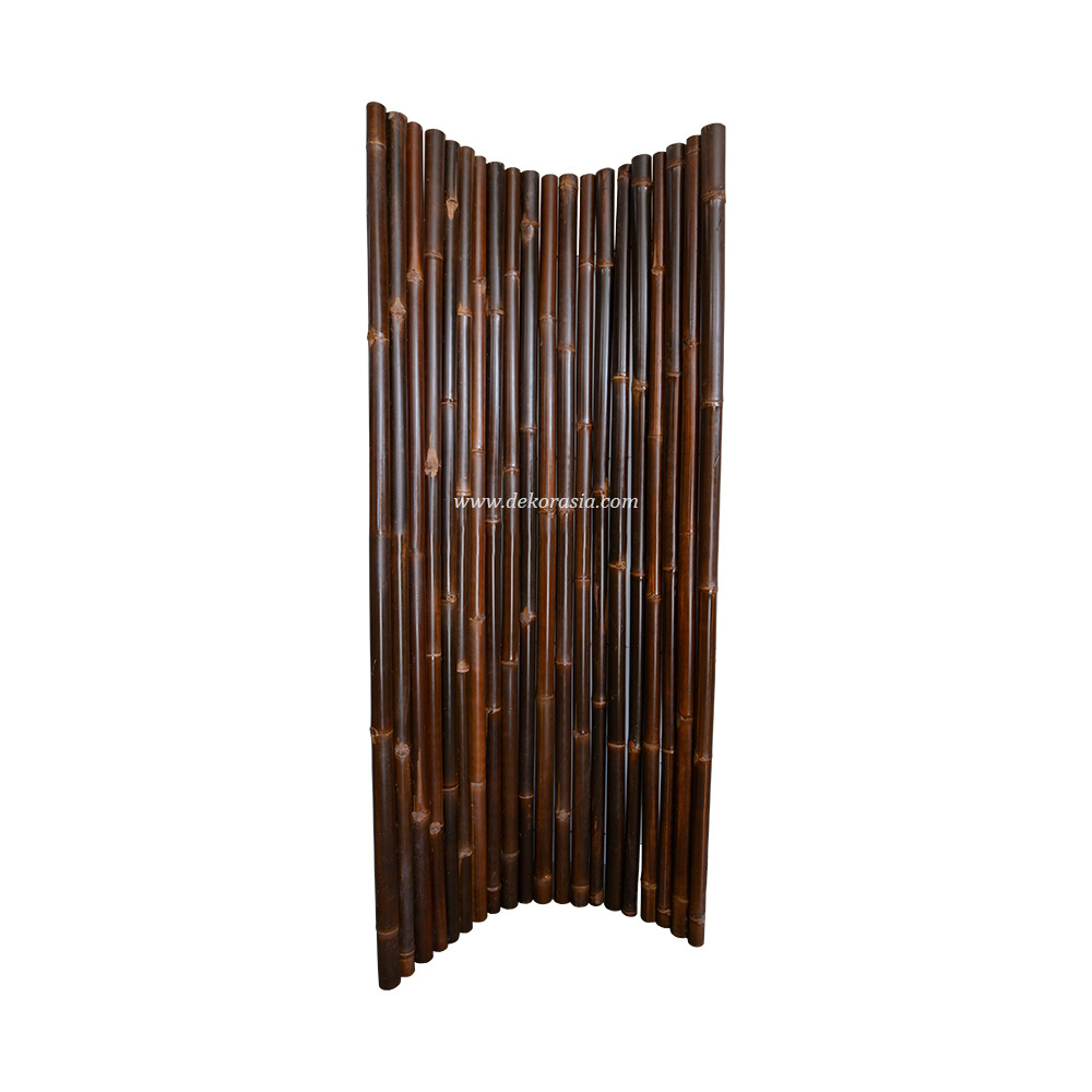 Full Round Roll Bamboo Fence with Stainless Steel, Natural Bamboo Fences for Home Decoration