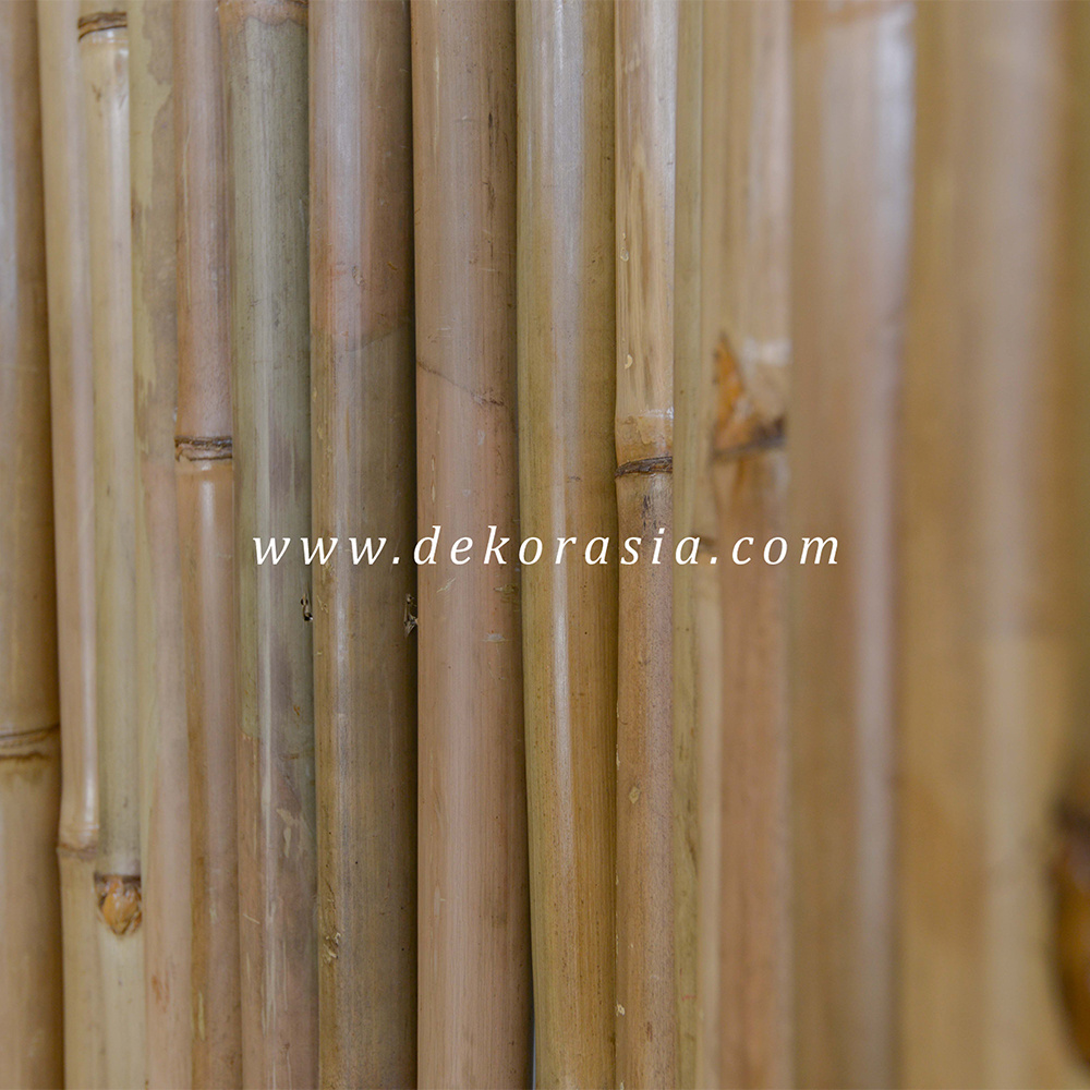 Full Round Roll Bamboo Fence with Stainless Steel, Natural Bamboo Fences for Home Decoration