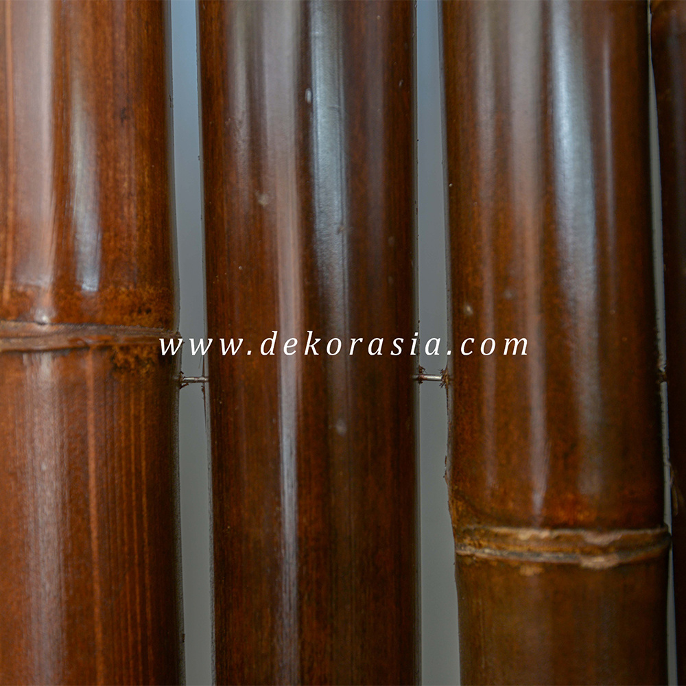 Full Round Roll Bamboo Fence with Stainless Steel, Natural Bamboo Fences for Home Decoration