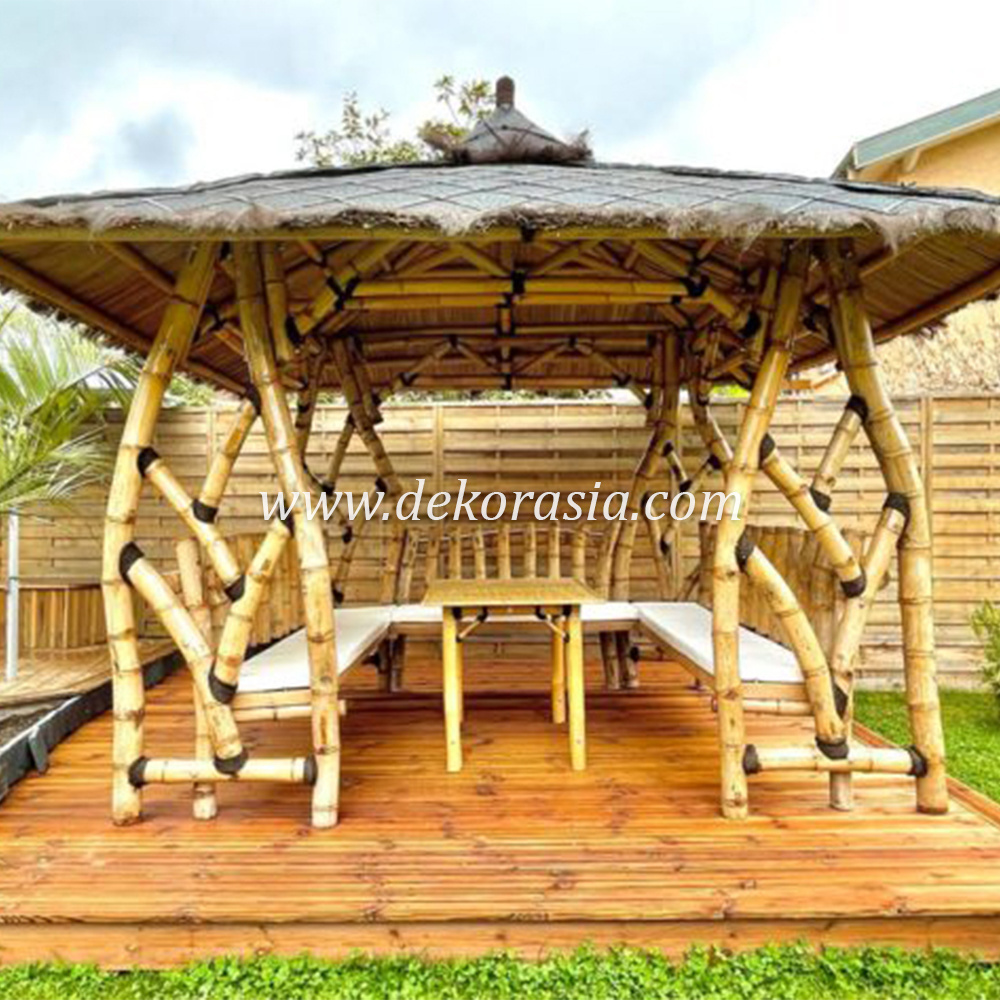 Merapi Gazebo for Garden Outdoor Decoration, Bamboo Gazebo Luxury, Exclusive Design Bamboo Gazebo