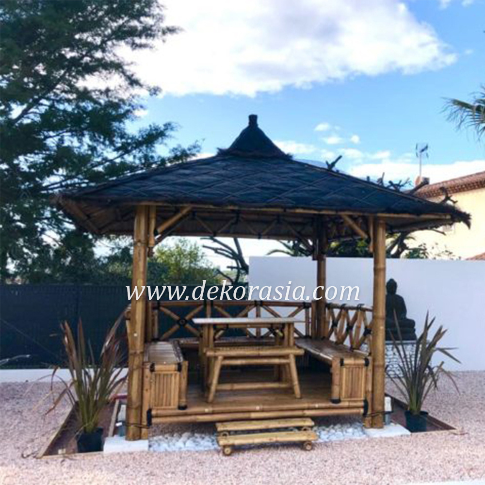 Lotus Gazebo Garden Outdoor Decoration, Customized Design Bamboo Gazebo, Bamboo Gazebo Furniture