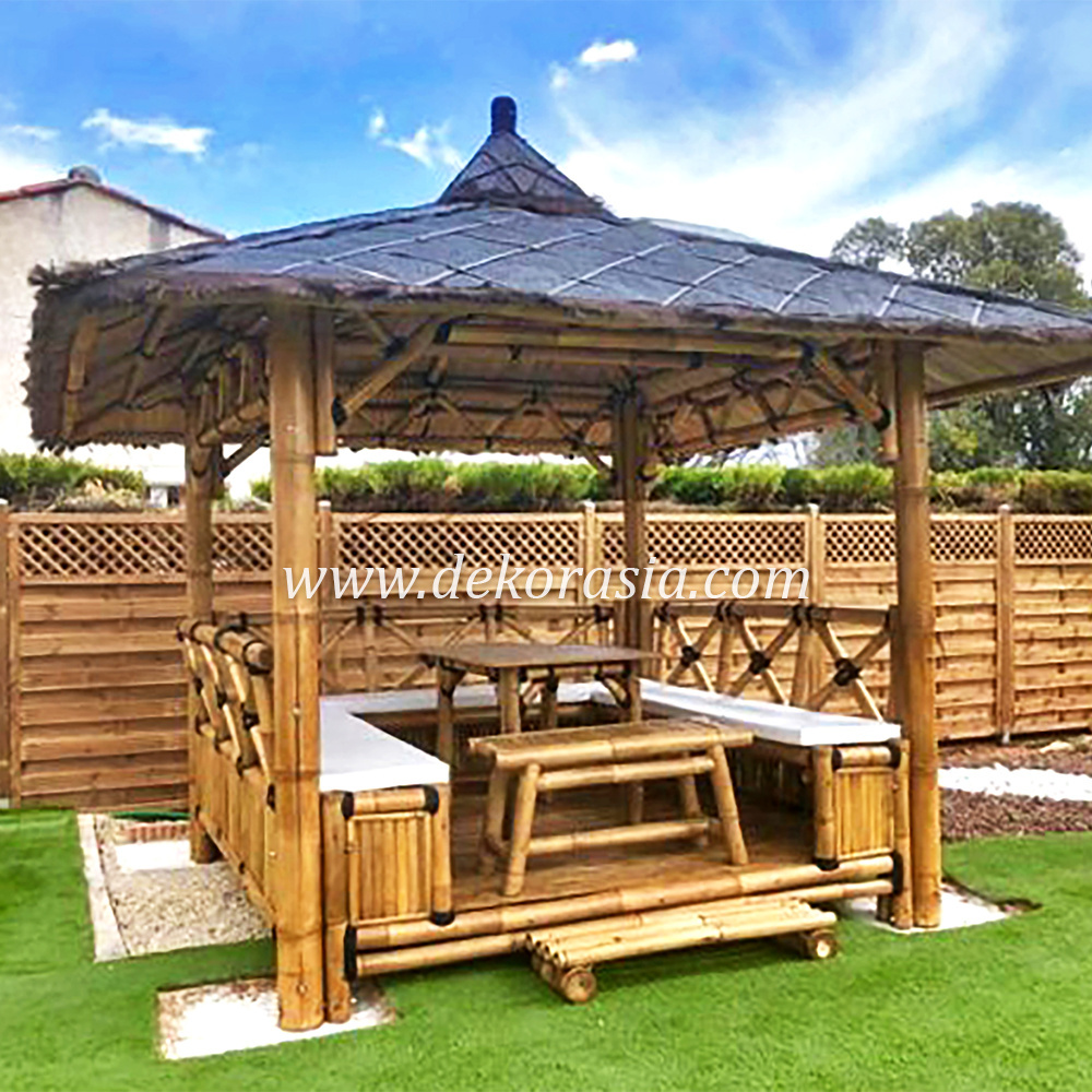 Lotus Gazebo Garden Outdoor Decoration, Customized Design Bamboo Gazebo, Bamboo Gazebo Furniture