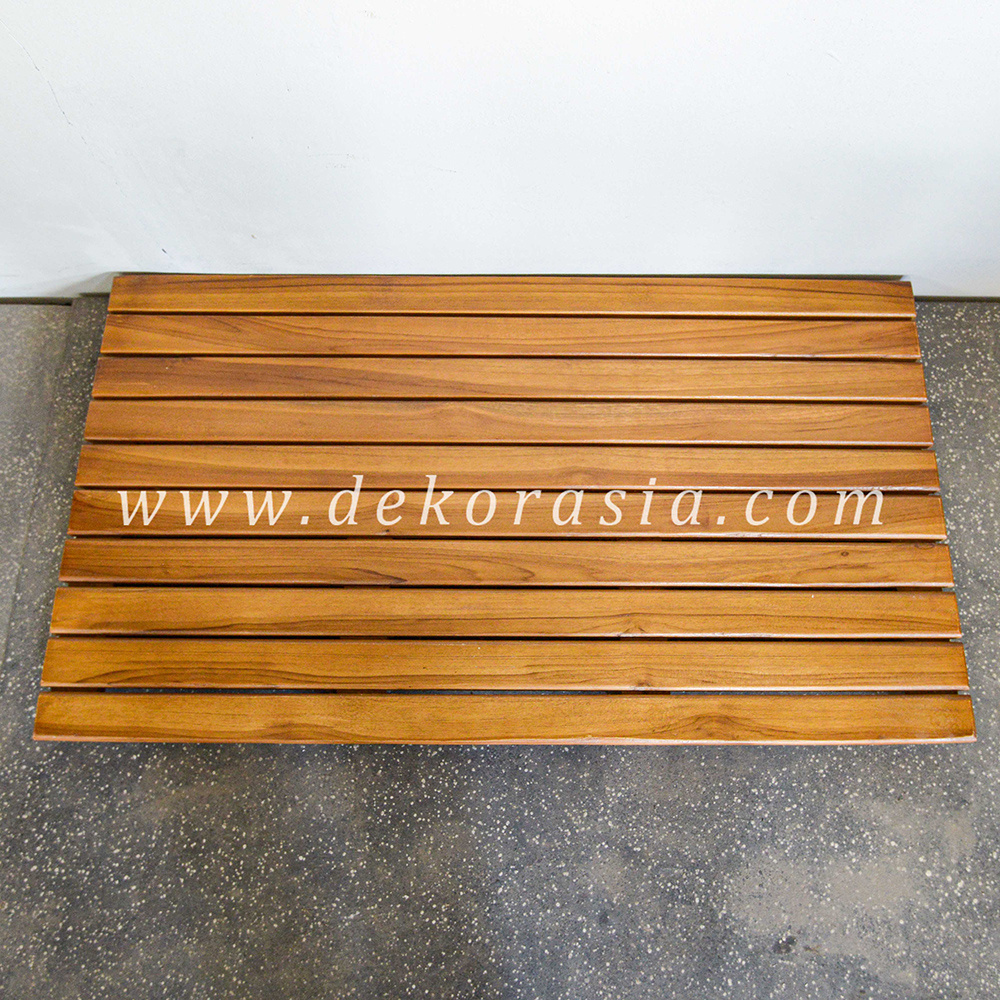 Teak Shower Mat with Rubber Feet, Anti-Slip Floor Bath Mats Bathroom Mat Shower Mat, Wooden Shower Mats