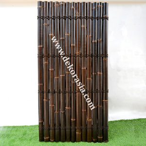 High Quality Black Bamboo Half Bamboo Fence, Bamboo Panels, Bamboo Screen A sturdy black bamboo garden fence