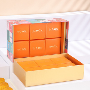 luxury double layer mooncake orange portable packaging gift box Mid-Autumn Festival gifts exquisite packaging