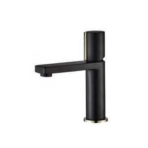 Black Deck-Mounted Wash Basin Mixer Tap Solid Brass round Single Hole Faucet with Ceramic Valve Core for Bathroom Sink